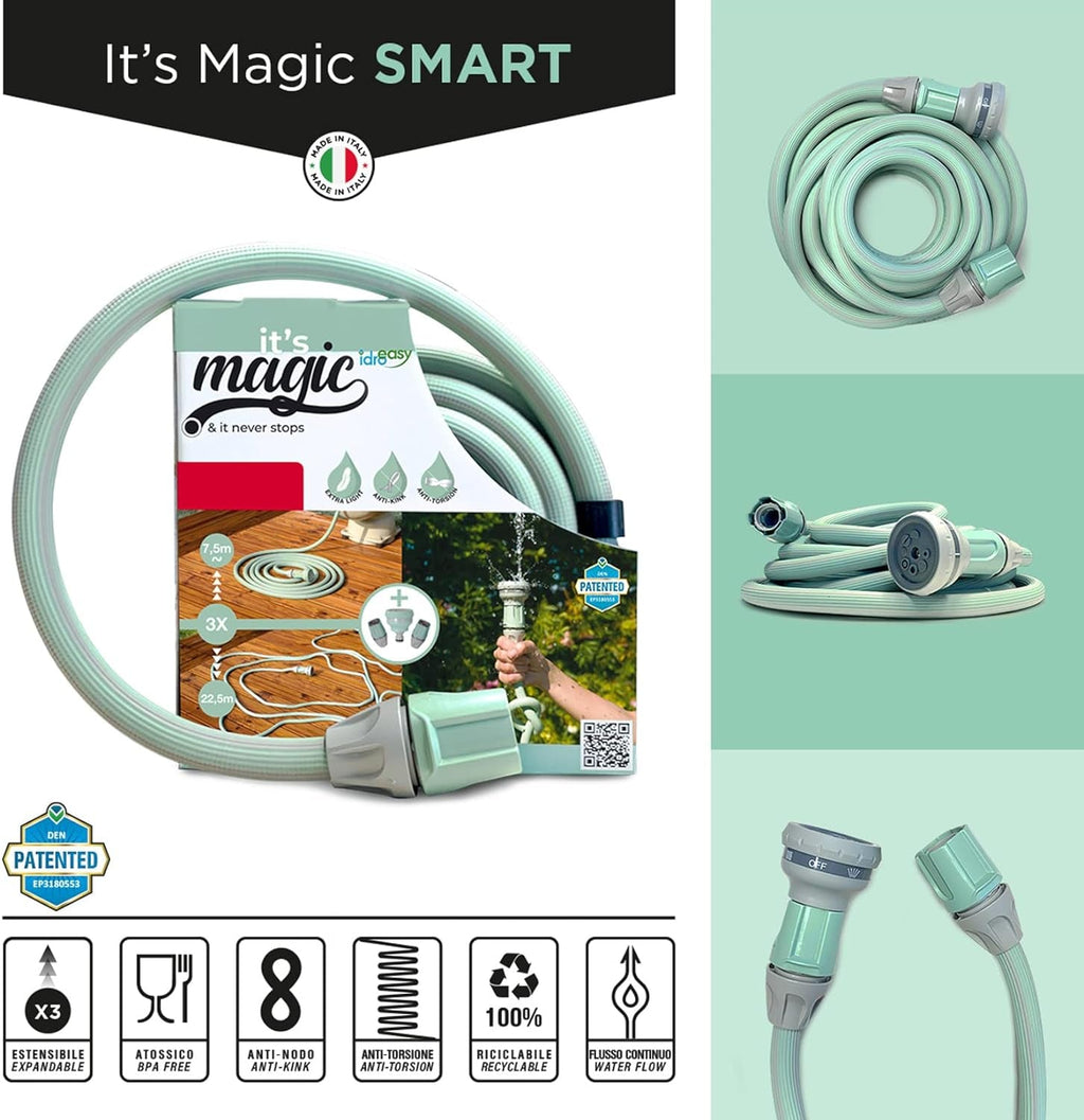 Magic Soft Smart 30 metri - Țeavă de irigații pentru grădini, anti-noduri, anti-torsiune, furtun de apă
