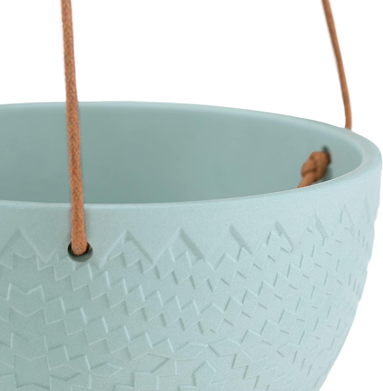 Ghiveci de flori ceramic AmeliaHome, ghiveci suspendat, decorativ Lokai verde mentă