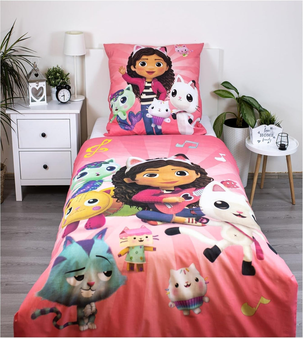 Kinderbettwäsche, Filme und Cartoons, wendbar, Baumwolle Bettwäsche – Kinder Naty Shop Gabby'S Dollhouse