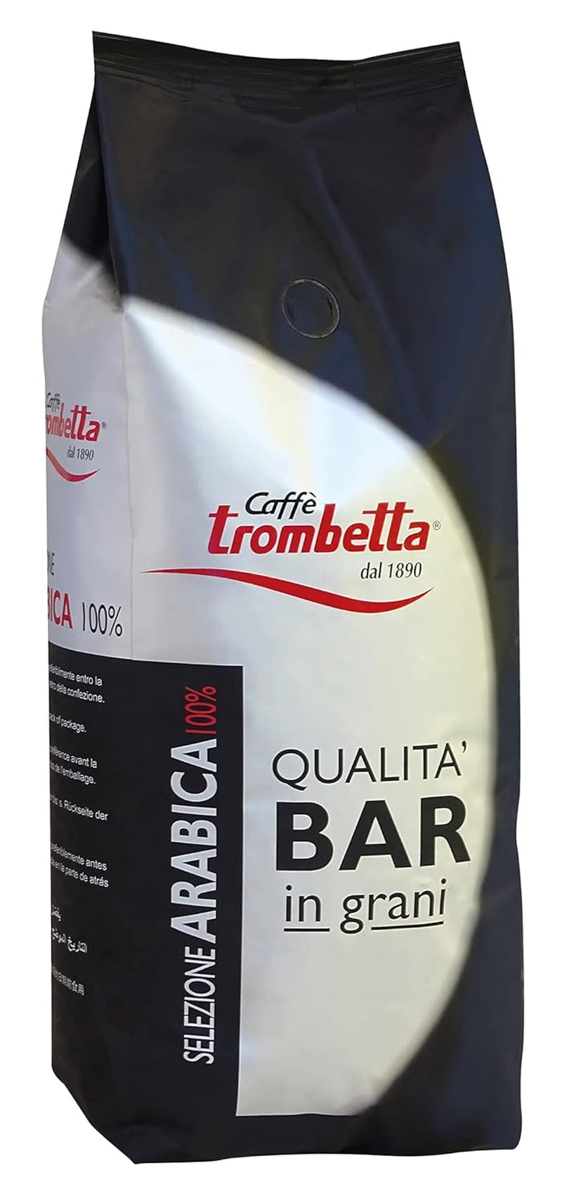 Caffè Trombetta Italia Kaffee geröstete Kaffeebohnen, klassisch, 1 kg Kaffee Naty Shop Arabica Bar