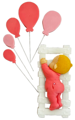 Set 6 decoratiuni comestibile din zahar, Fericire Decoratiuni din Pasta de Zahar Naty Shop