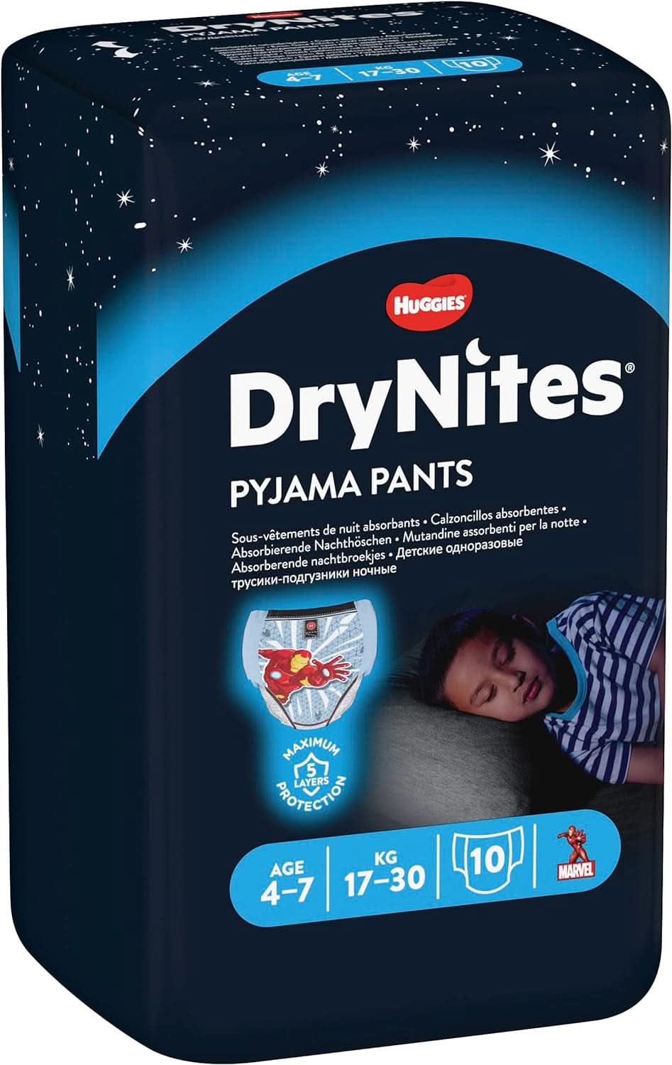 HUGGIES Drynites Nachtwindeln, für Jungen 4-7 Jahre (17-30 kg), 30 Stück Naty Shop