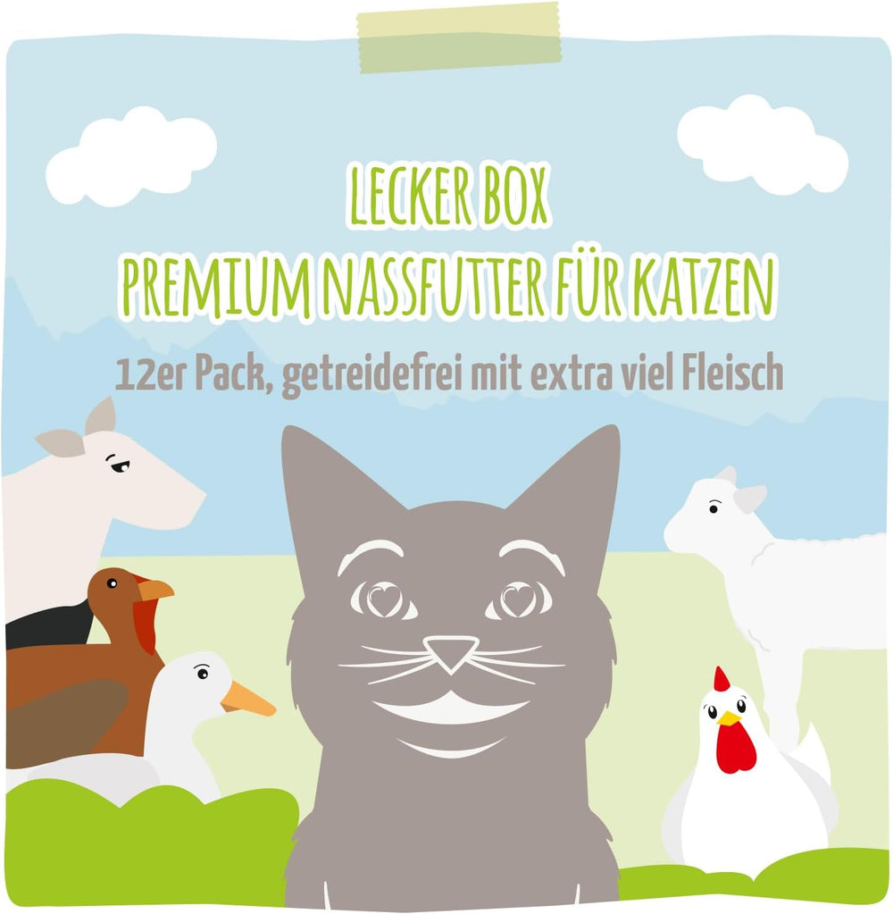 MjAMjAM - Hrană umedă premium pentru pisici - cutie delicioasă, pachet de 12 (12 x 200 g), fără cereale cu carne suplimentară