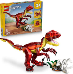 LEGO Creator 3in1 Fierce Dinosaur Toy - Build Velociraptor, Stegosaurus or Pterosaur Dino Figures w/Skeleton & Sharp Teeth Elements - Cool Birthday Gift Idea for 8+ Year Old Boys & Girls - 31379