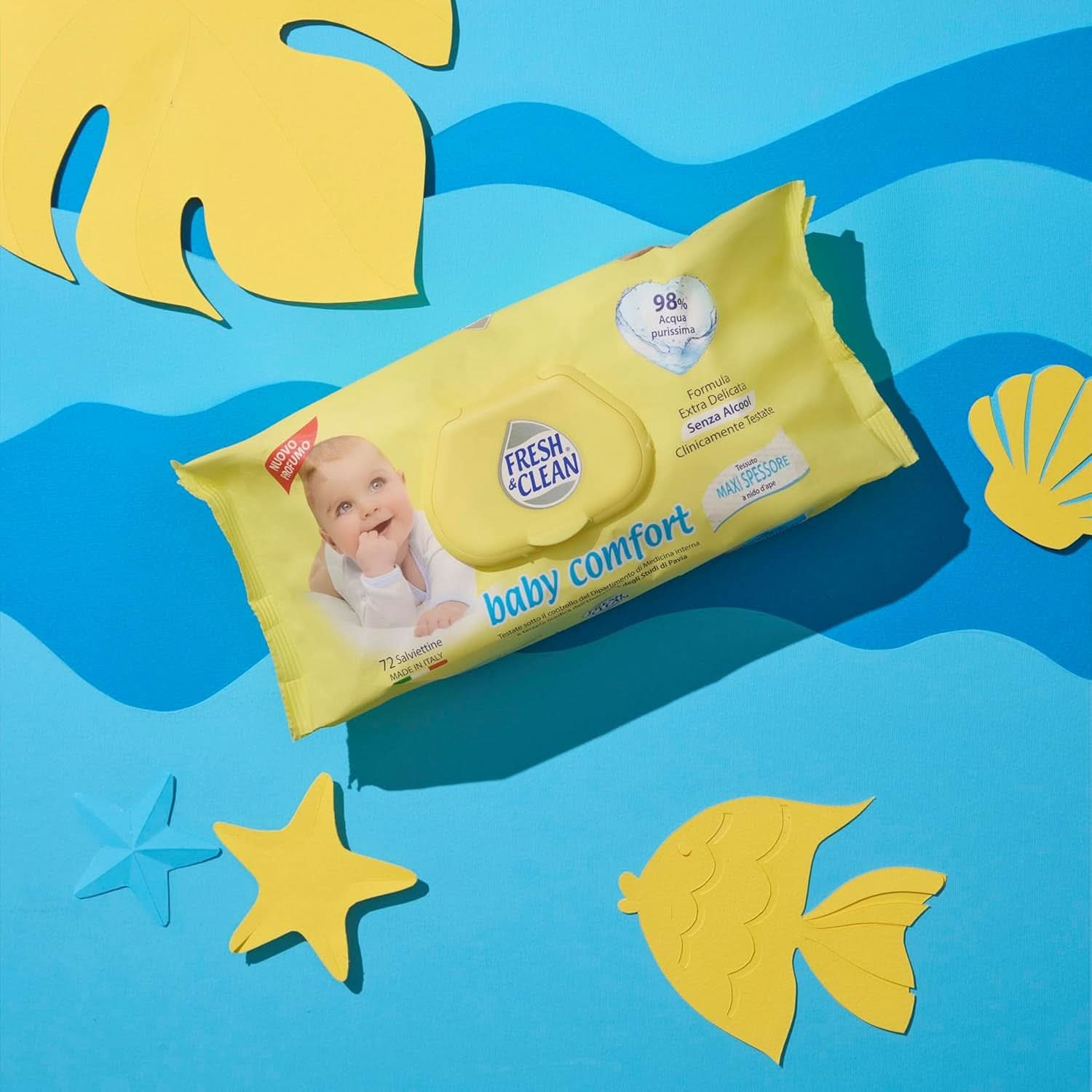 Milleusi Classic Fresh & Clean, Feuchttücher, 72 Stück Baby-Feuchttücher Naty Shop