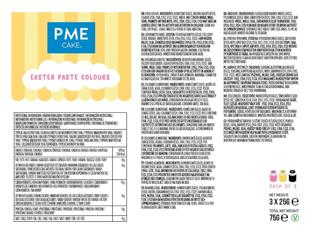 Kit de colorat pentru tort de Paște, set de 3 (75 g)