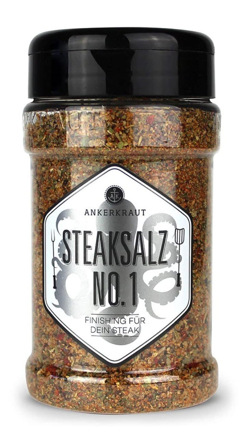 Ankerkraut Steaksalz No. 1, das pefekte Finisher- und Steakhouse-Salz, 80g im Korkenglas