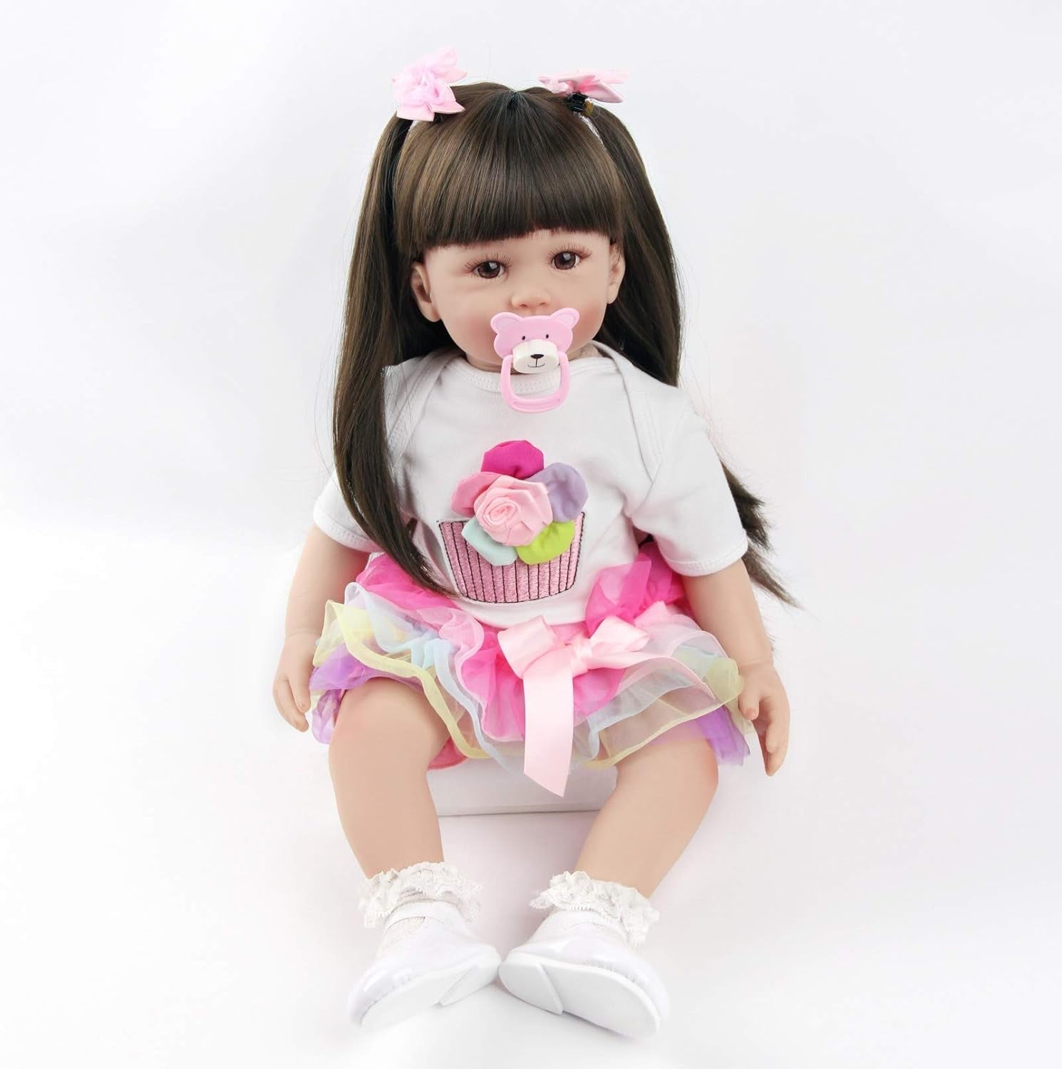 ZIYIUI Păpuși Reborn Baby de 24 de inci, Păpuși realiste cu corp moale, Păpuși Reborn Baby lucrate manual de 60 cm, Cadouri de Crăciun