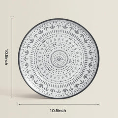 Set de tacâmuri pentru camping din melamină, format din 24 de piese, pentru 8 persoane - set de farfurii și set de tacâmuri din melamină, perfect pentru rulote, petreceri în grădină și petreceri pe terasă