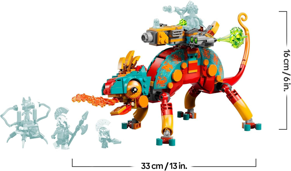 LEGO DREAMZzz Mateos Feuer-Chamäleon - Tierfigur, die Sich in EIN Spielzeug Jet & Mech oder einen Wächter verwandelt - Bauset für Mädchen und Jungen ab 7 Jahren inkl. 2 Minifiguren - Geschenk 71492