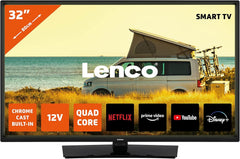 Lenco LED-3263BK (V2) - Televizor inteligent Android de 32 de inci, negru - Imagini strălucitoare, streaming flexibil și Chromecast integrat - HD-Ready, HDR, Wi-Fi, Bluetooth - Ideal pentru acasă și în deplasare