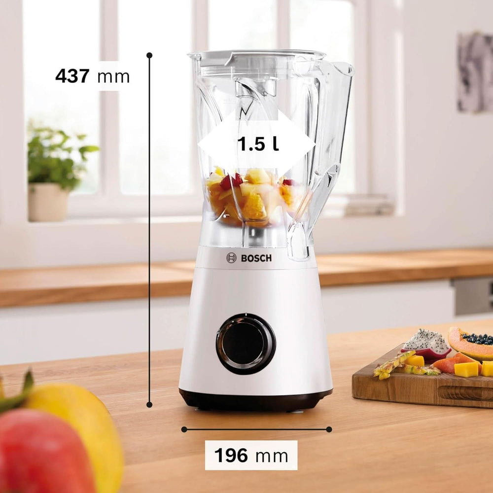 Standmixer Vitapower Series 4 MMB6141W, Hochwertige Edelstahl-Klingen, 1.5L Tritan-Mixbehälter, Spülmaschinengeeignete Teile, 30.000 U/Min, 1200 W, Weiß Mutter und Kind Naty Shop