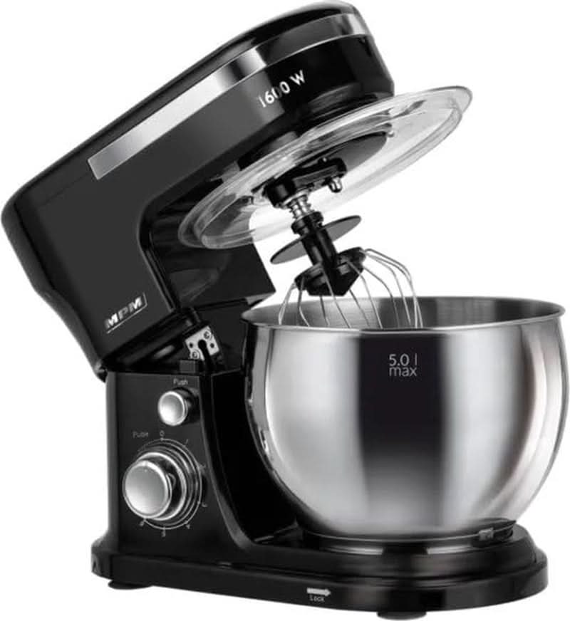 MPM - Planeten-Küchenmaschine Mit 2 Rührschüsseln 4 & 5 Liter - 1600W Küchenmaschine - Schwarz Mutter und Kind Naty Shop