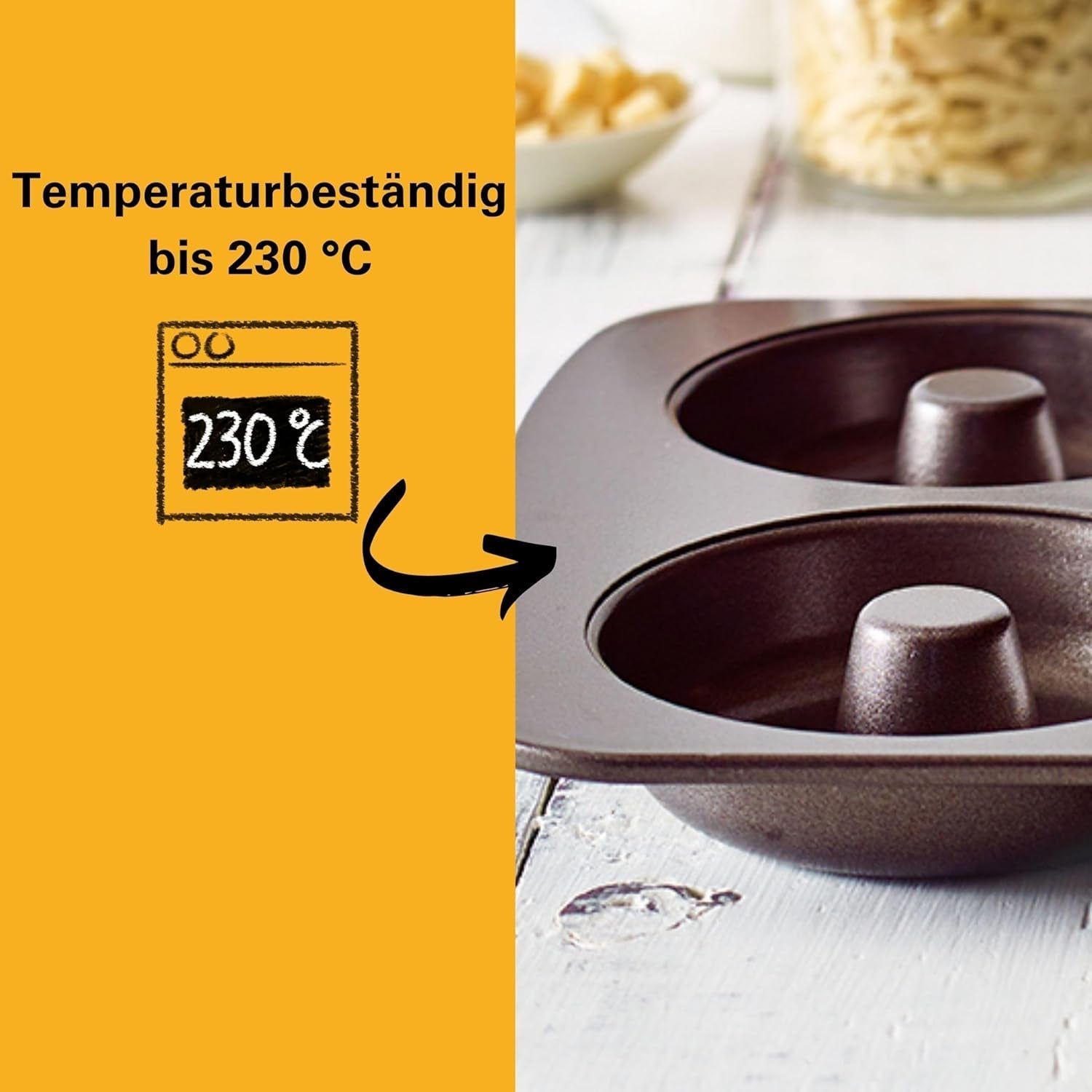 Birkmann, Easy Baking, Donutblech, Backform Für 6 Donuts, Mit Hochwertiger Antihaftbeschichtung, Ø 9 Cm, Mit Rezept, 881631 Formen und Bleche zum Backen Naty Shop
