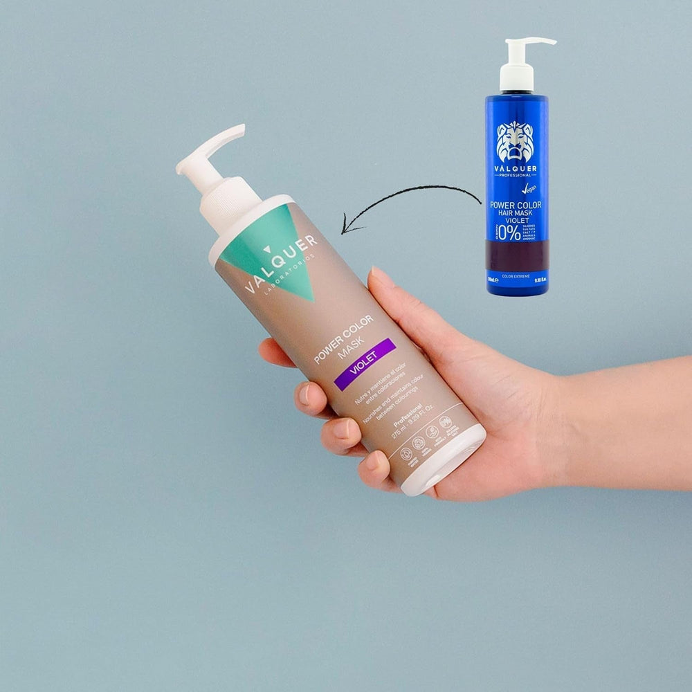 Valquer Power Color Mask formulare vegană și fără silicon Dă culoarea părului 290 ml violet Masca de par Naty Shop