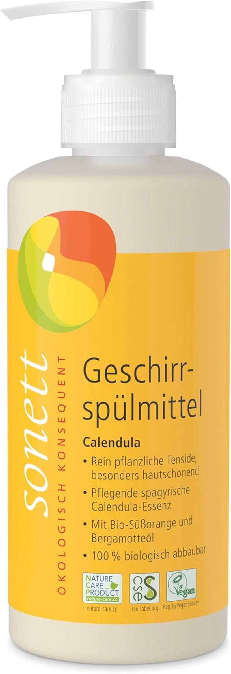 Sonett Calendula Geschirrspülmittel, 300 ml Naty Shop Kitchen Detergents 600 ml