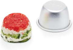 Kitchencraft Mini-Puddingformen aus eloxiertem Aluminium, 7,5 cm, Set mit 4 silbernen Backformen und Tabletts, Naty Shop