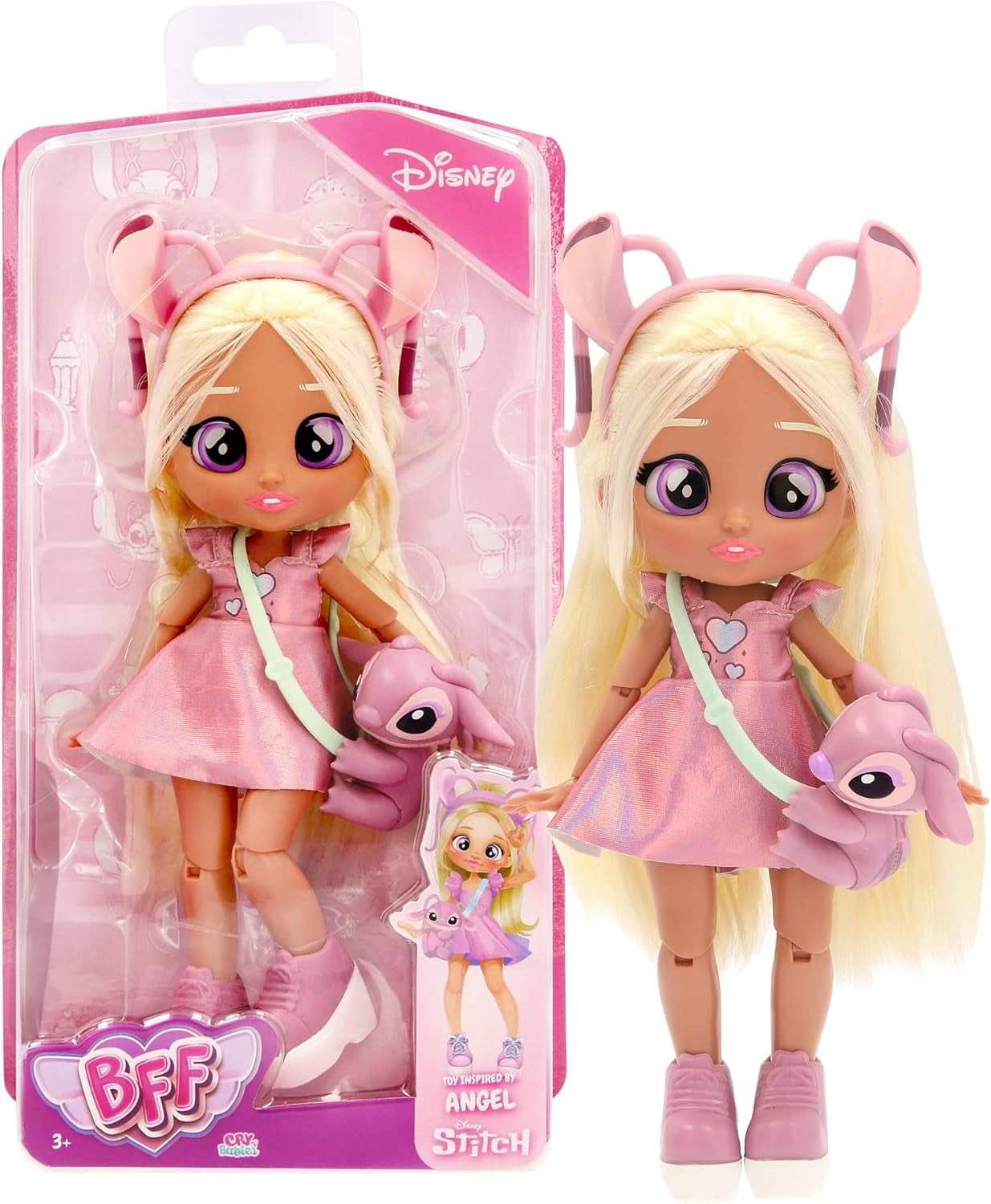 Disney Angel, BFF Fashion Doll im Angel-Outfit zum An- und Ausziehen, inklusive Styling-Accessoires, Spielzeug und Geschenk für Kinder ab 3 Jahren