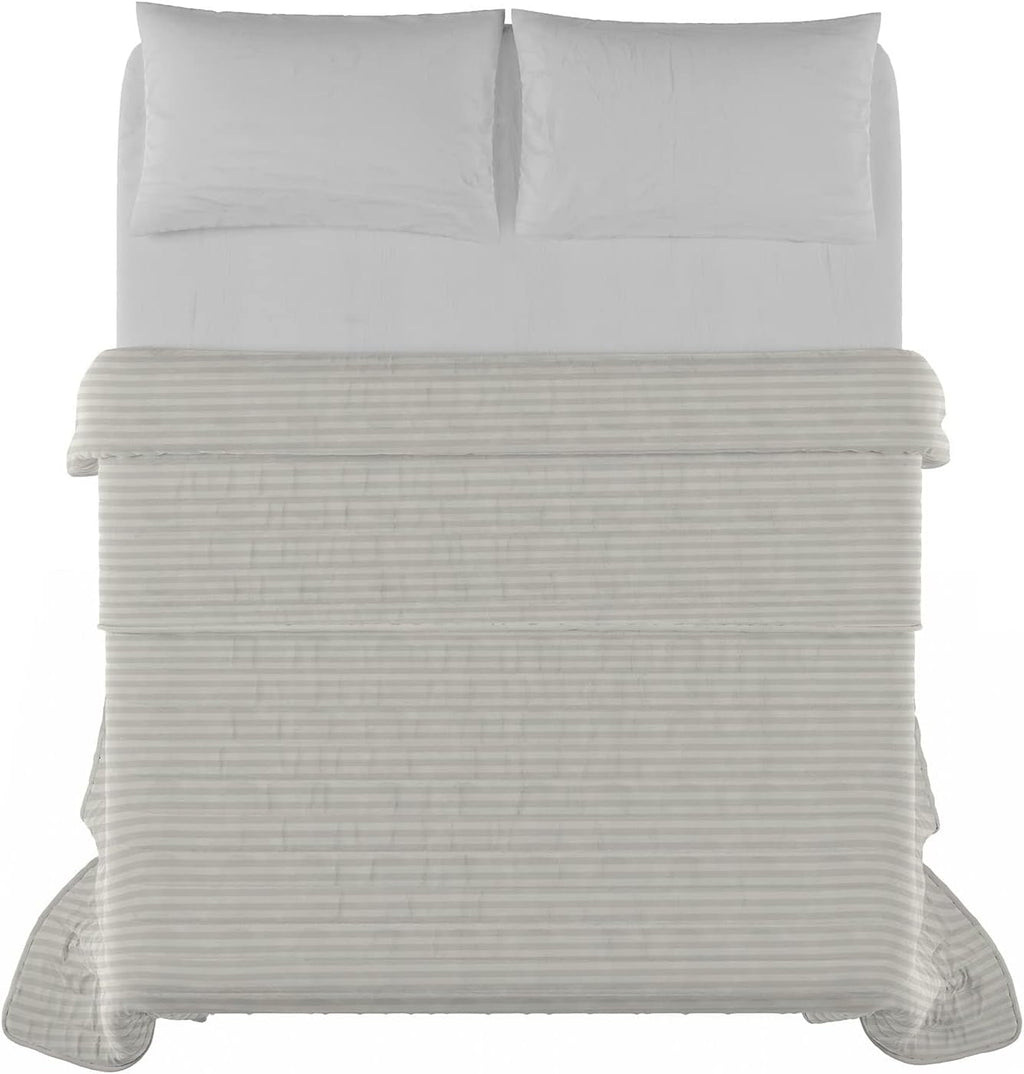 Cuvertură de vară Satin Stripes, poliester, crem, 260X250 Cm Plapumi si pilote Naty Shop