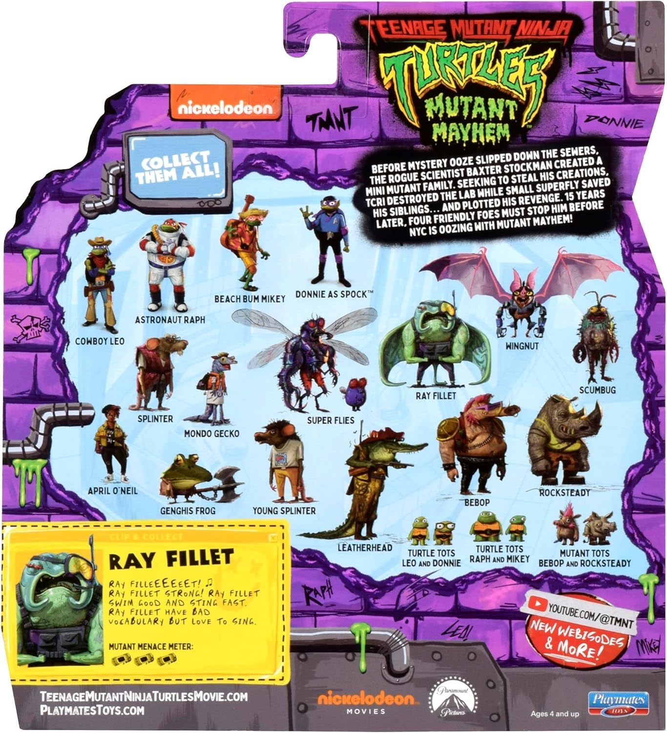 TEENAGE MUTANT NINJA Turtles - Figura de bază Ray Fillet Action figures Naty Shop