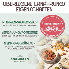 Paste Penne Rigate Organice N.91 - 500g cu făină de spelta, făină de linte și făină de quinoa – Bogate în proteine, sursă de fibre și proteine