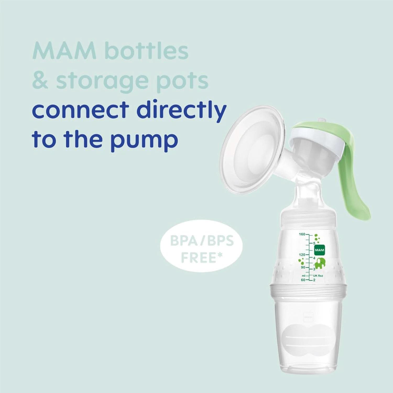 MAM Handmilchpumpe – komfortable und kompakte Milchpumpe für Muttermilch inklusive 1 Anti-Kolik-Flasche MAM Easy Start Zubehör Essen und Stillen Bebe Naty Shop
