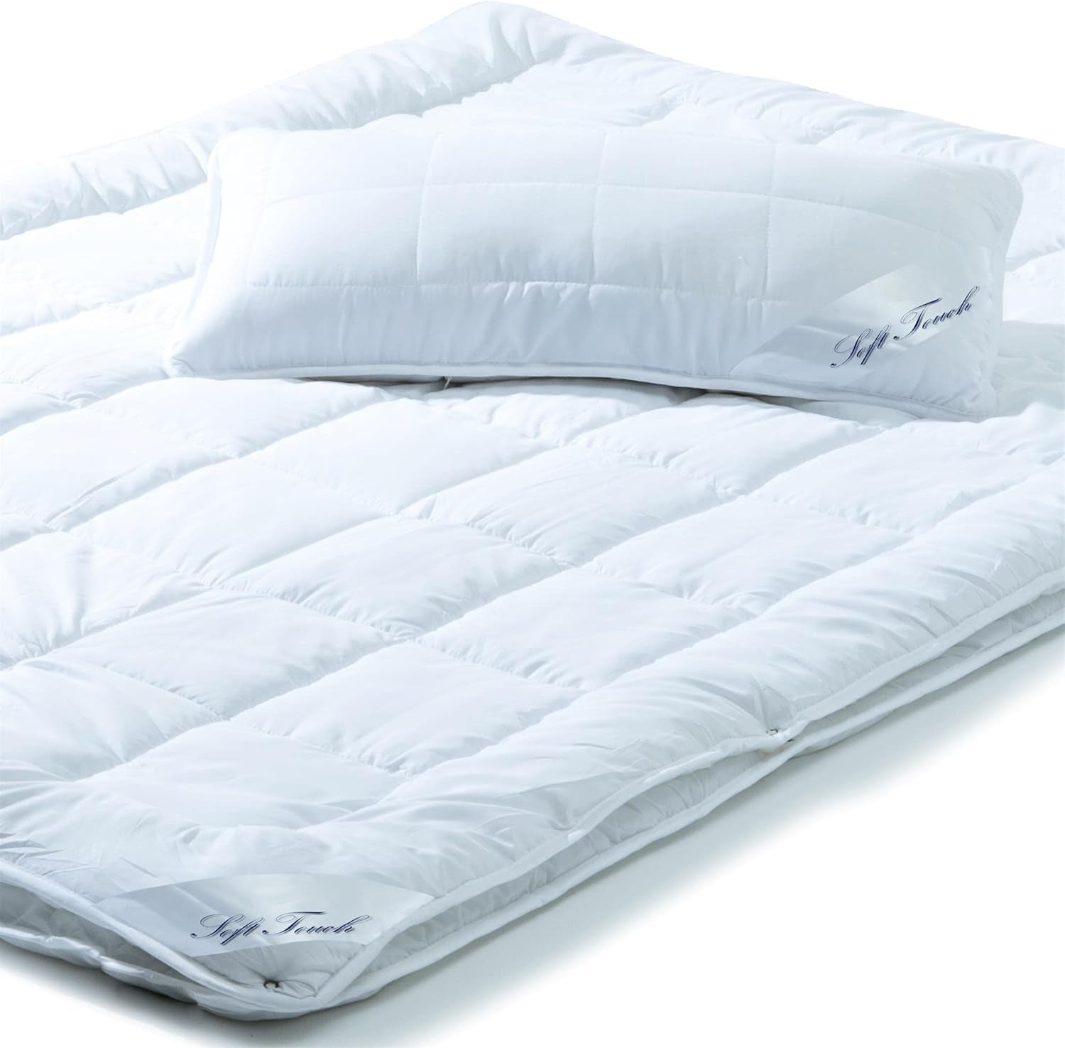 Aqua-Textil Soft-Touch-Set für Kinder, Bettdecke 100 x 135 cm, 250 g und 350 g, mit Kissen 40 x 60 cm, 150 g, Bettdecke 4 Jahreszeiten, Klimakontrolle, Öko-Tex, Bettdecken und Steppdecken, Naty Shop, 135 x 200 cm + 1 x 40 x 80 cm, Set 4 Jahreszeiten