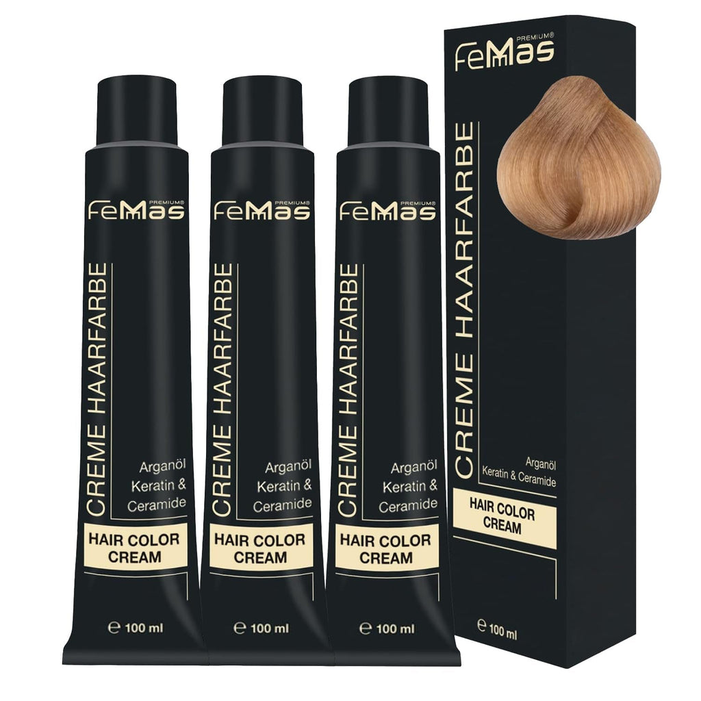 FemMas Hair Colour Pure & Mix Red I Cremă profesională cu ulei de argan, keratină și ceramide I Ca o vopsea de păr permanentă sau nuanță pentru rezultate radiante, de lungă durată I 100 ml