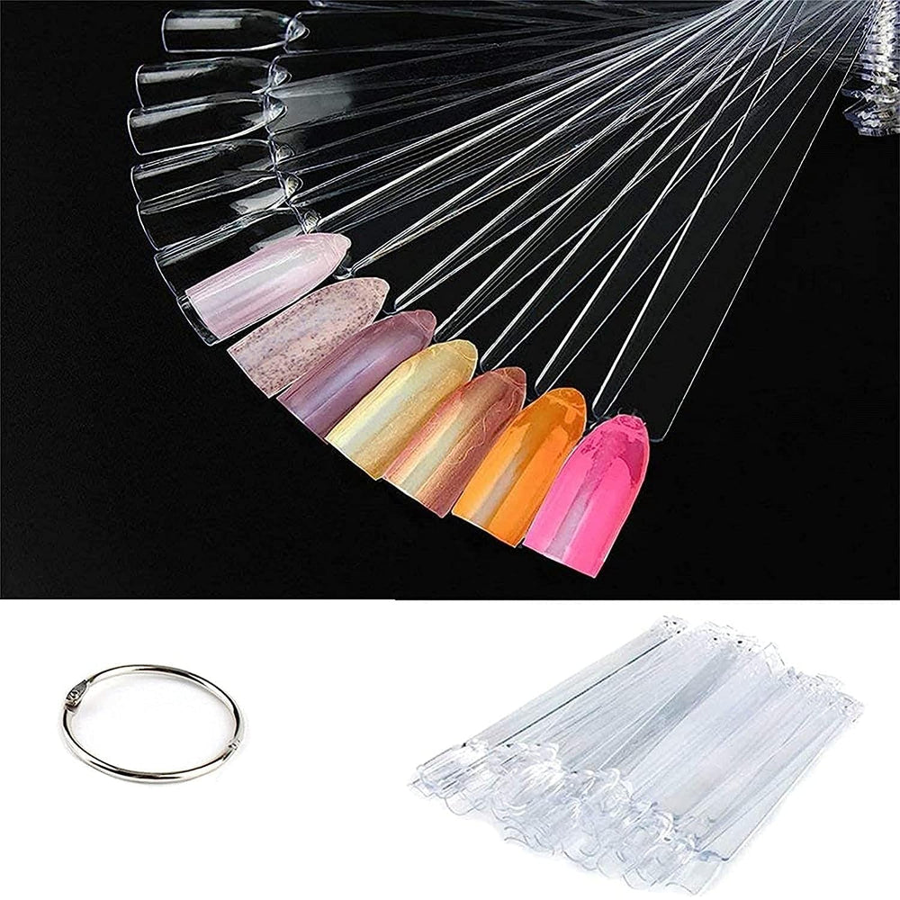 Display pentru unghii, 40 de bețișoare pentru ojă artificială, capsule, evantai practic, nail art