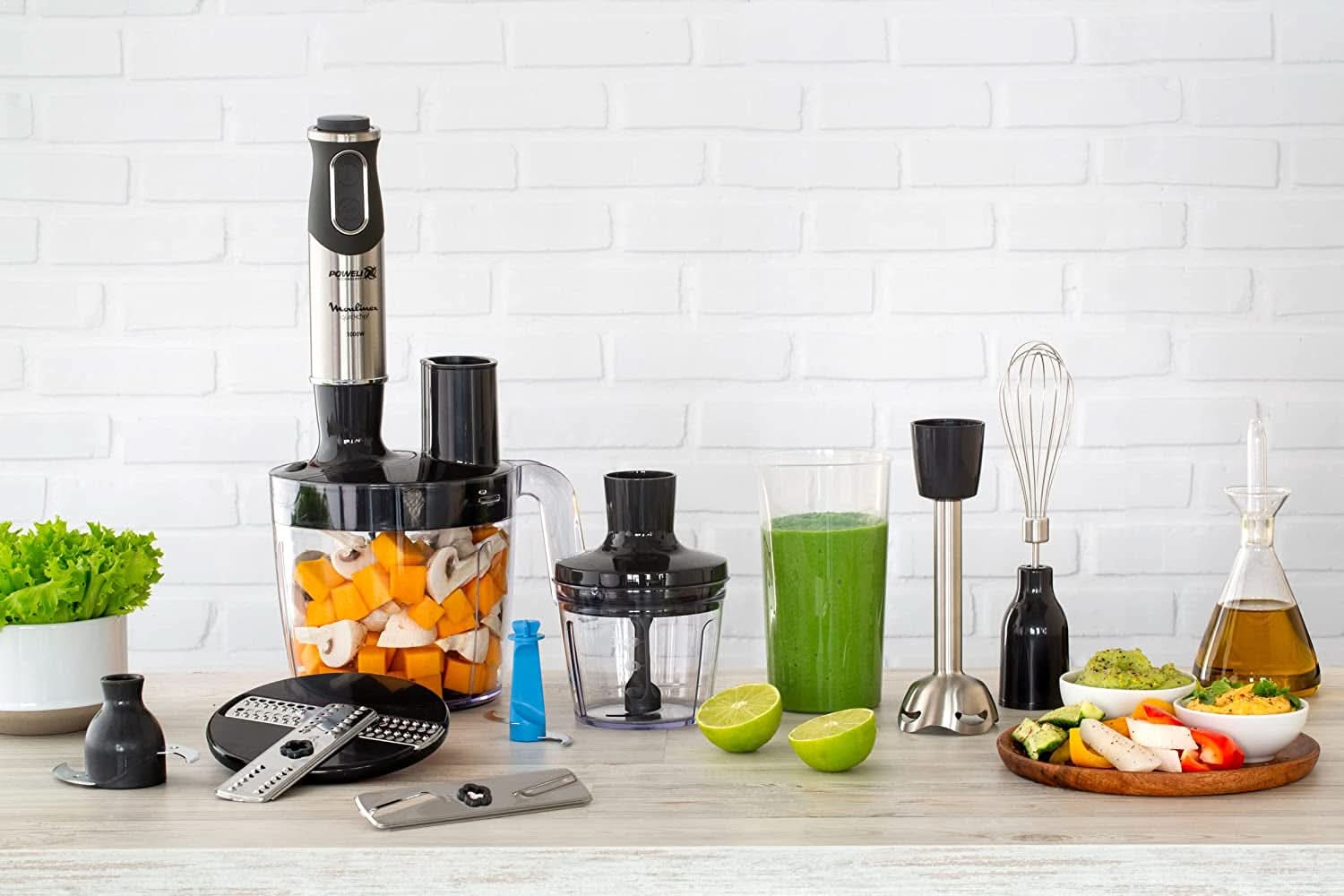 DD6558 DD655810 Quickchef 3-In-1 Tauchmixer, Powelix-Technologie, 3 Zubehörteile, Edelstahl, Stahl/Schwarz Kitchen Naty Shop