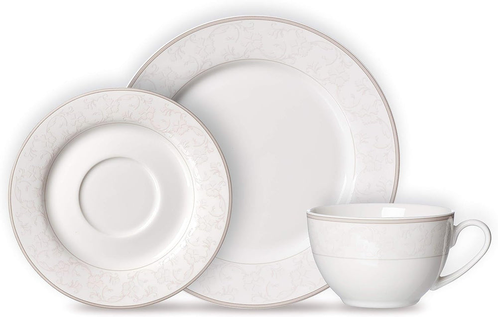 Serviciu de cafea Ritzenhoff & Breker Isabella, 18 piese, veselă din porțelan fin, alb cu ornamente, 37 x 26 x 25 cm