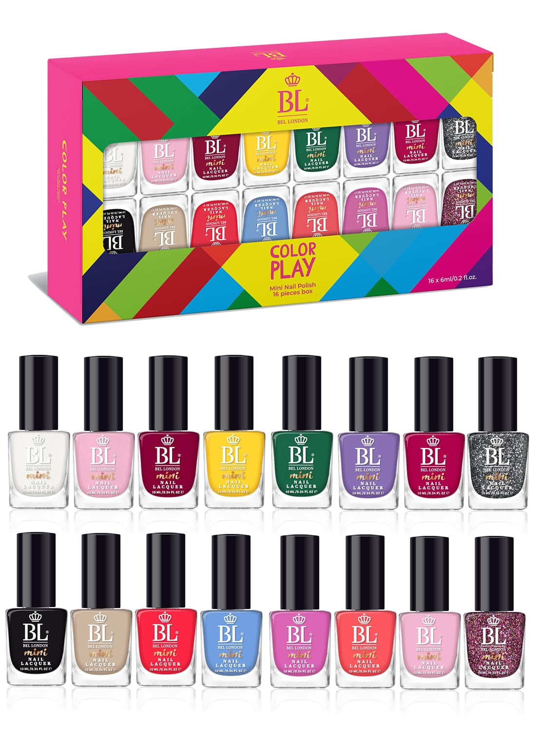 Bel London Urban Legend - Set de ojă cu uscare rapidă - Set de ojă non-toxice, ecologice și normale, fără lumină UV, pentru o manichiură perfectă acasă, 6 culori