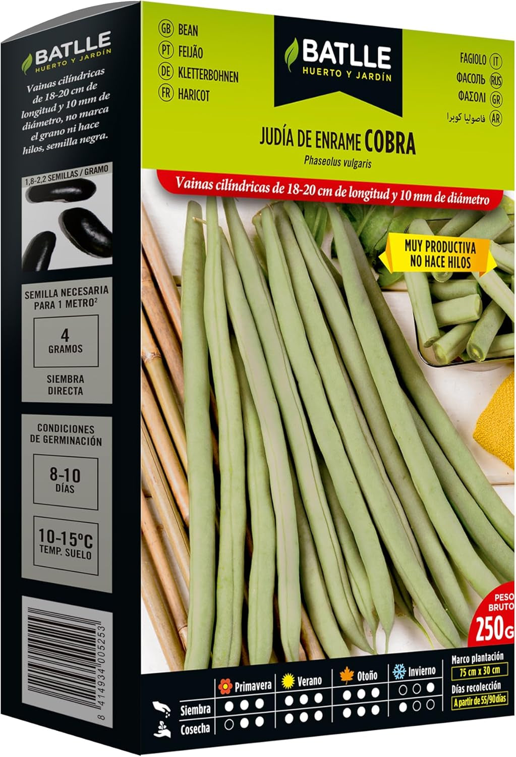 Batlle Gemüsesamen - Stangenbohne Garrofo (100G) Bohnenkerne
