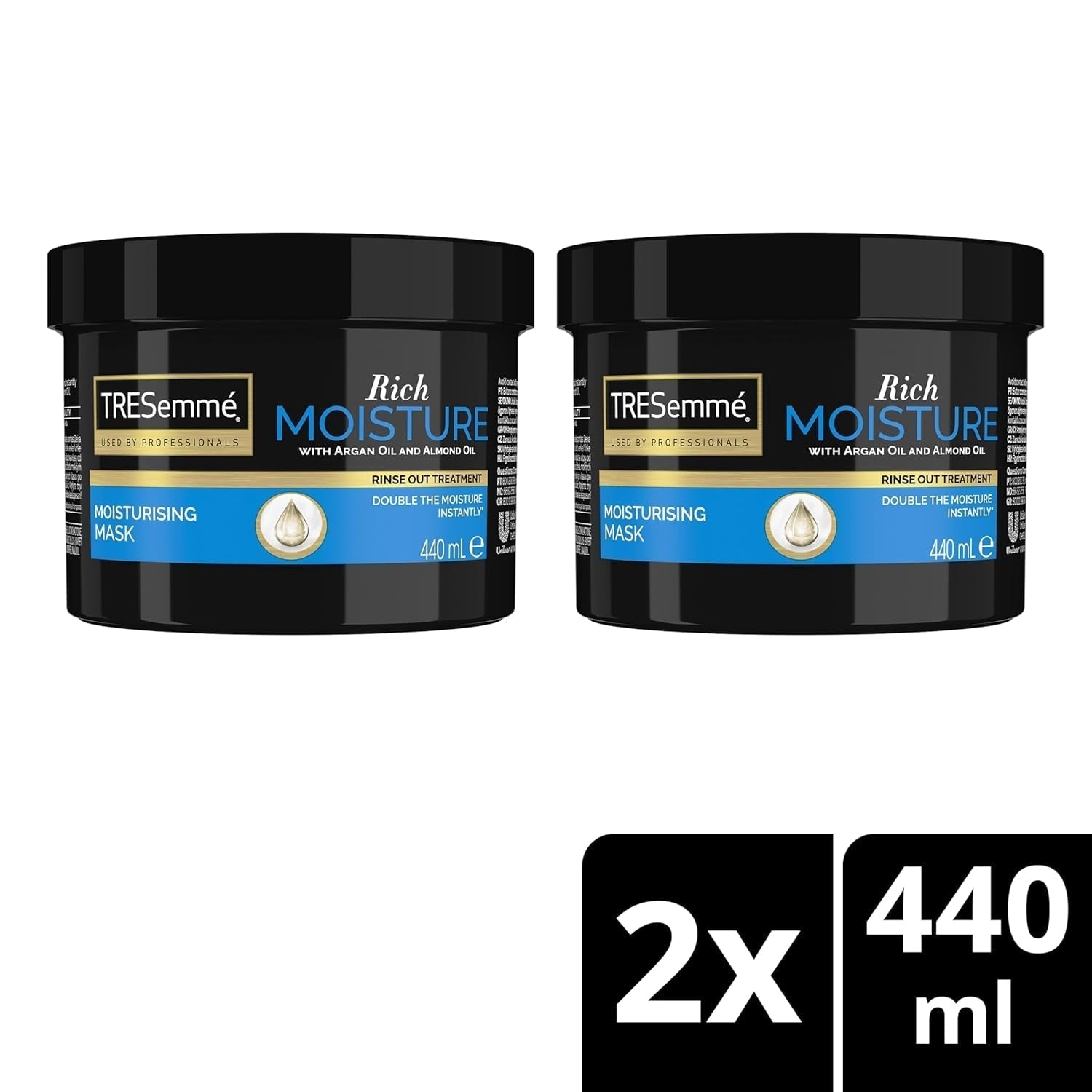 Mască de păr bogată în hidratare, pentru 2x mai multă hidratare instantanee* 2 x 440 ml Masca de par Naty Shop