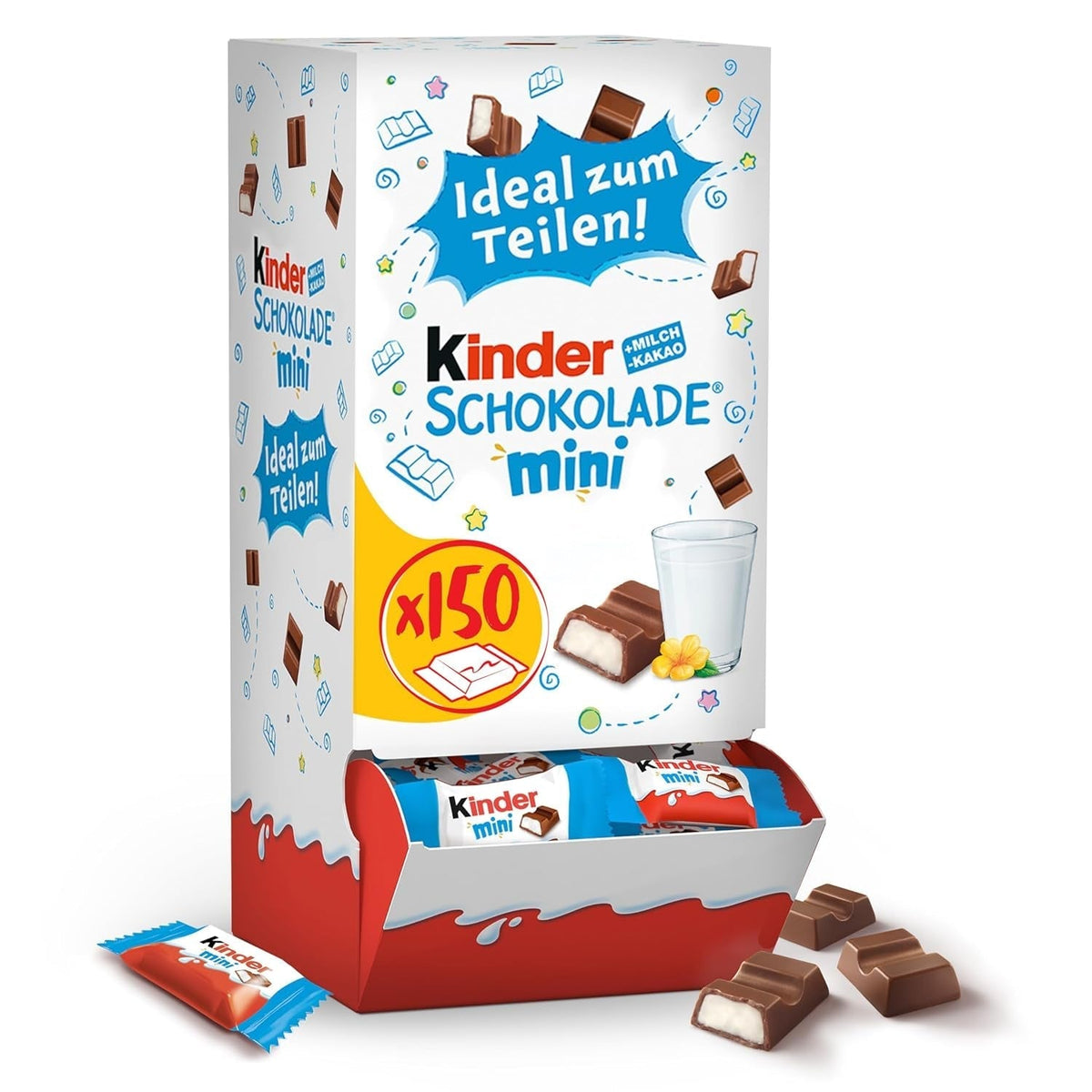 Kids Chocolate Mini – 150 einzeln verpackte Minibars, 900 Gramm Schokoladensüßigkeiten Naty Shop Standardtitel
