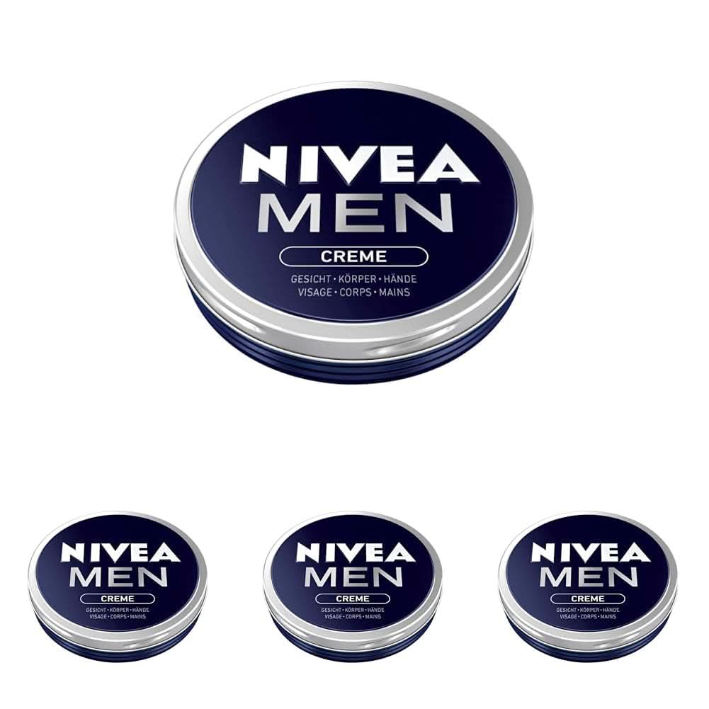 NIVEA MEN Creme, pflegende Hautcreme mit Vitamin E, 150 ml Naty Shop 4 x 75 ml 75 ml