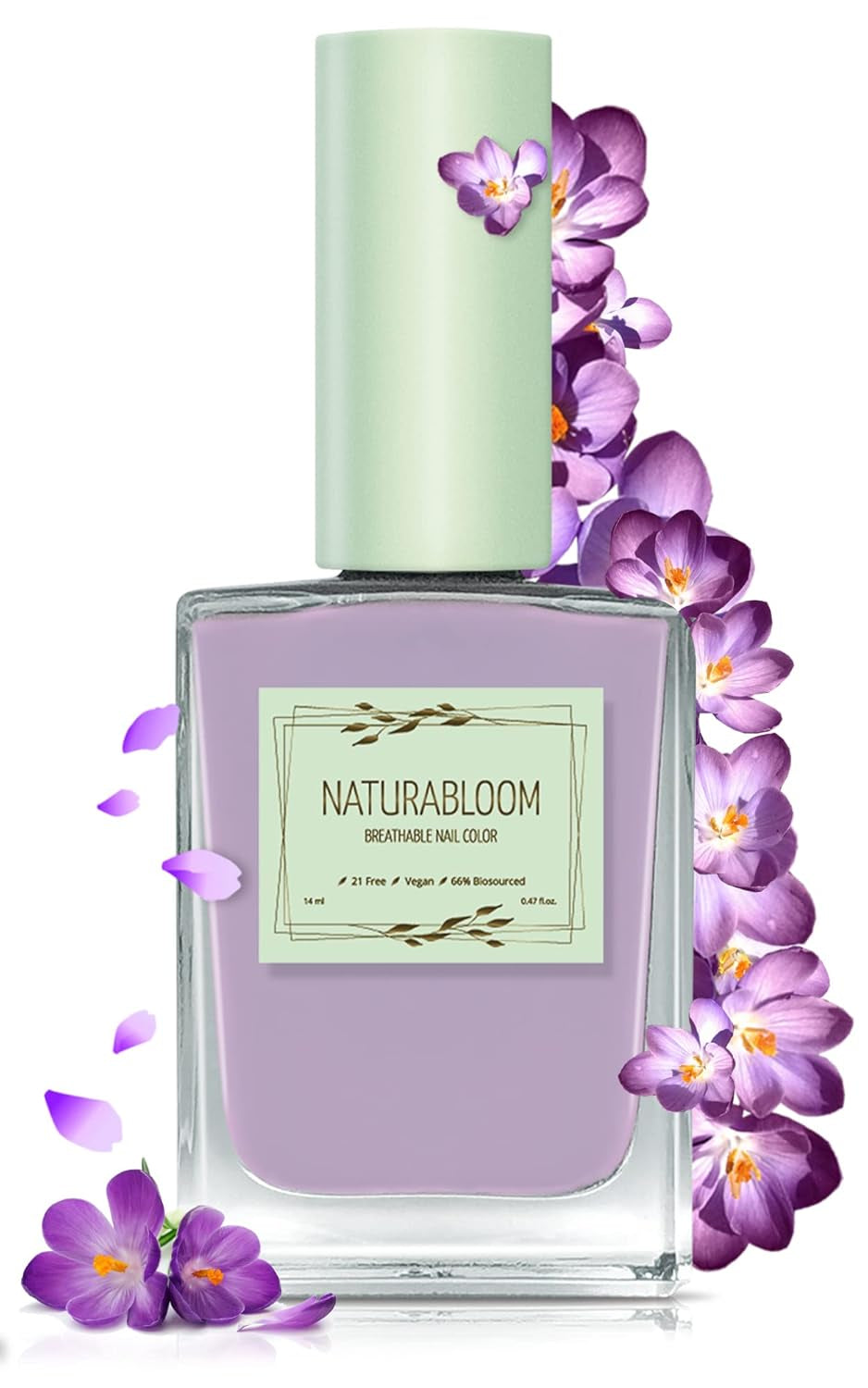 Oja bej cu uscare rapidă (Moon Dust) - ojă naturală cu formulă vegană - respirabilă, sustenabilă și de lungă durată, 14 ml