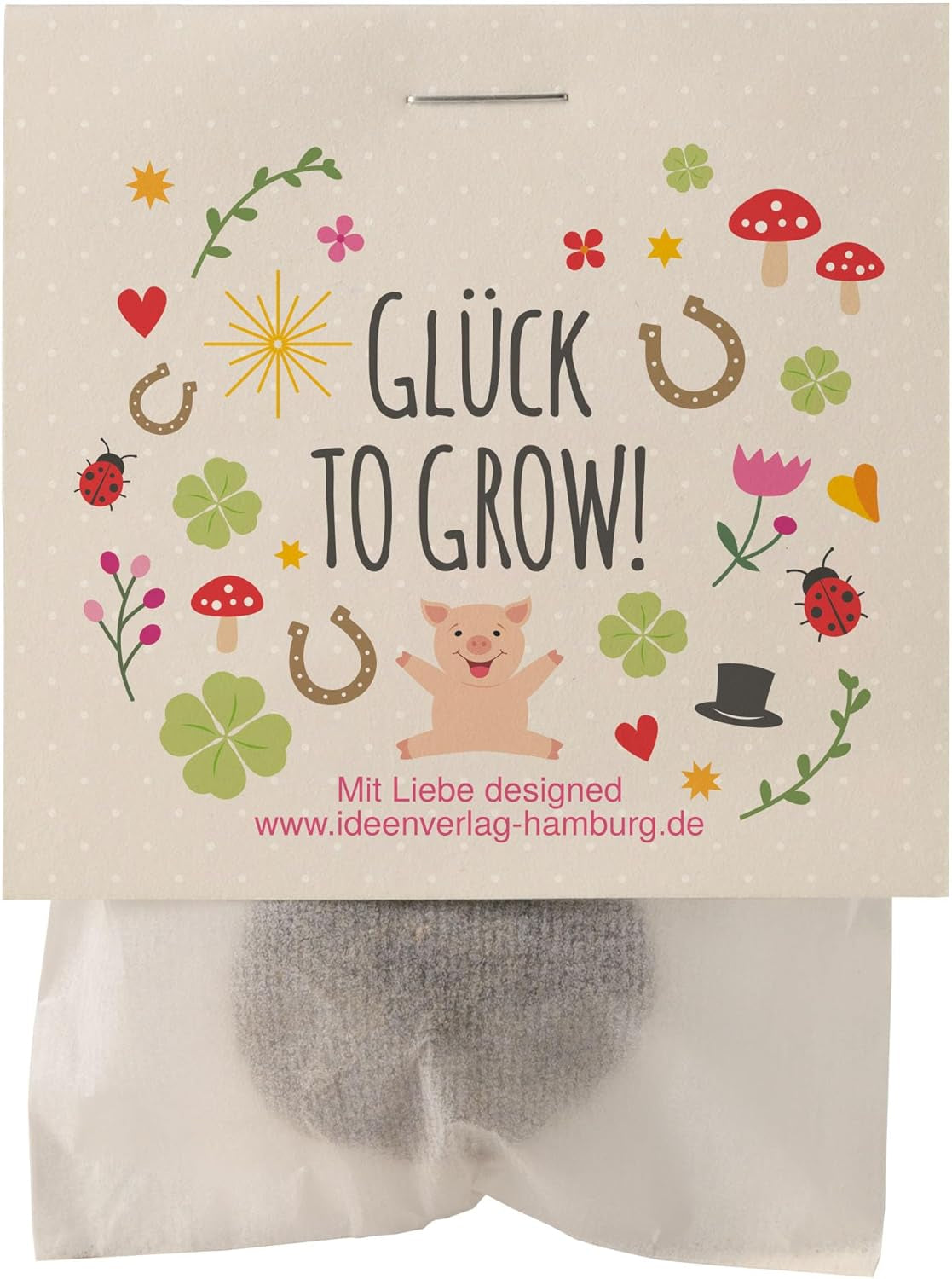 10x "Glück to grow" Samenbomben als Glücksbringer 2026 & Blumensamen Geschenk | Mitbringsel Erwachsene & kleine Gastgeschenke Silvester - Kleeblatt Glücksbringer Prüfung - inkl. Geschenkkarten Set