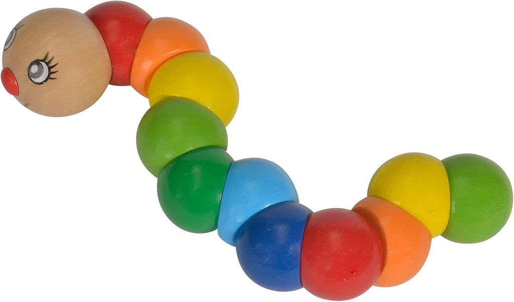 Eichhorn 100003440 Jucărie de prins omidă din lemn, jucărie din lemn, motiv: hoț, lungime: 18,5 cm, jucărie pentru abilități motorii, jucărie pentru copii potrivită de la 1 an (pachet de 2) Jucarii Bebe Naty Shop