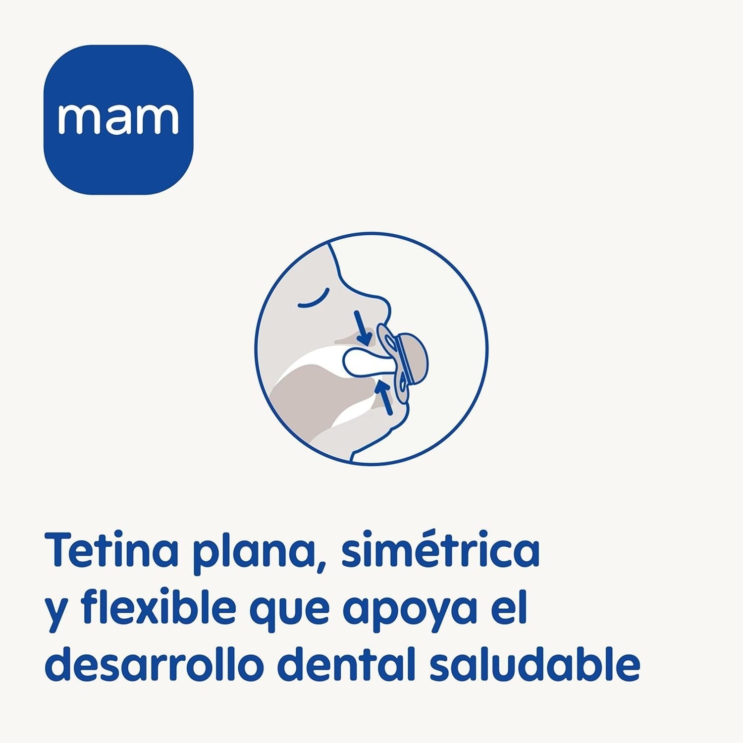 Suzetă MAM, de la 6 luni, cu tetină simetrică, plată și flexibilă, din silicon moale, ușor de utilizat, cu cutie autosterilizabilă, Original, Albastru Deschis, 2 bucăți