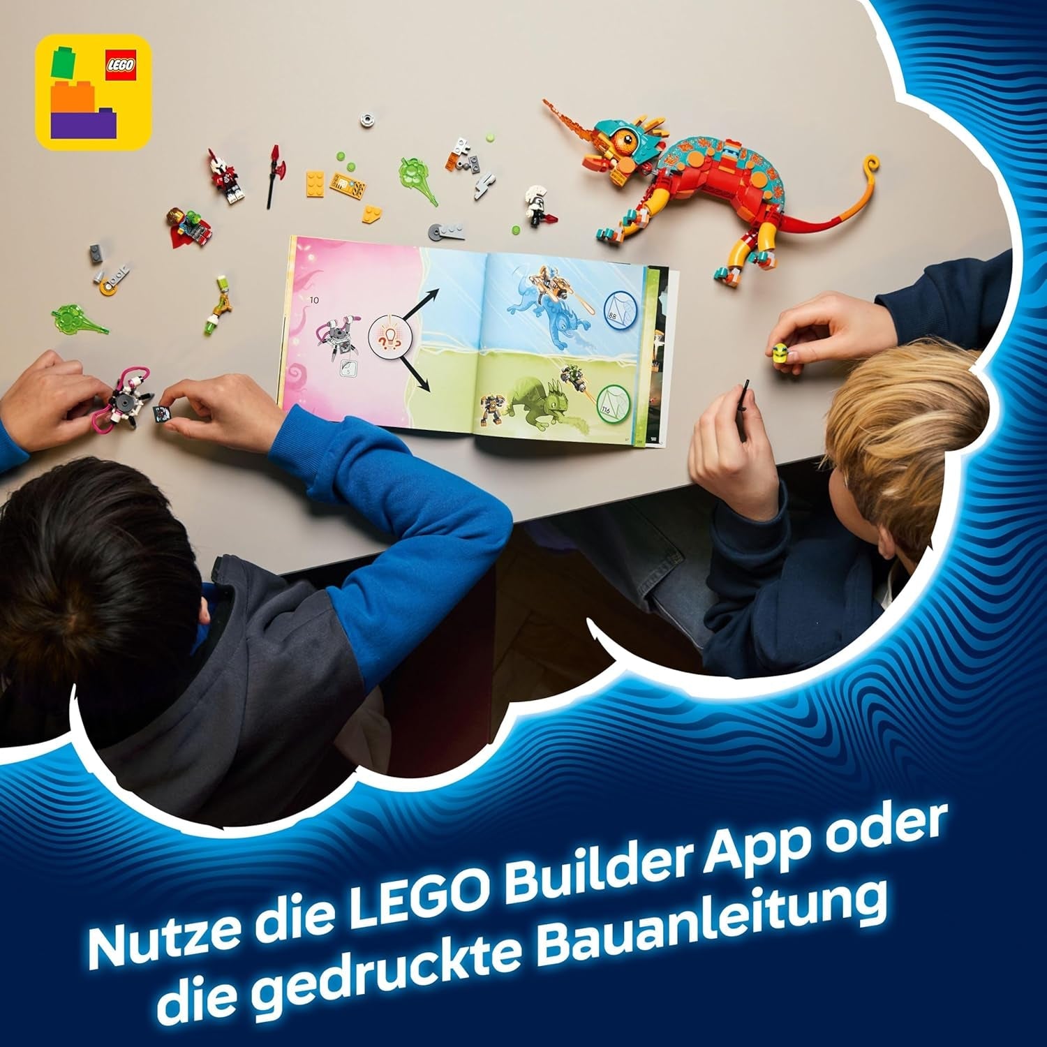 LEGO DREAMZzz Mateos Feuer-Chamäleon - Tierfigur, die Sich in EIN Spielzeug Jet & Mech oder einen Wächter verwandelt - Bauset für Mädchen und Jungen ab 7 Jahren inkl. 2 Minifiguren - Geschenk 71492