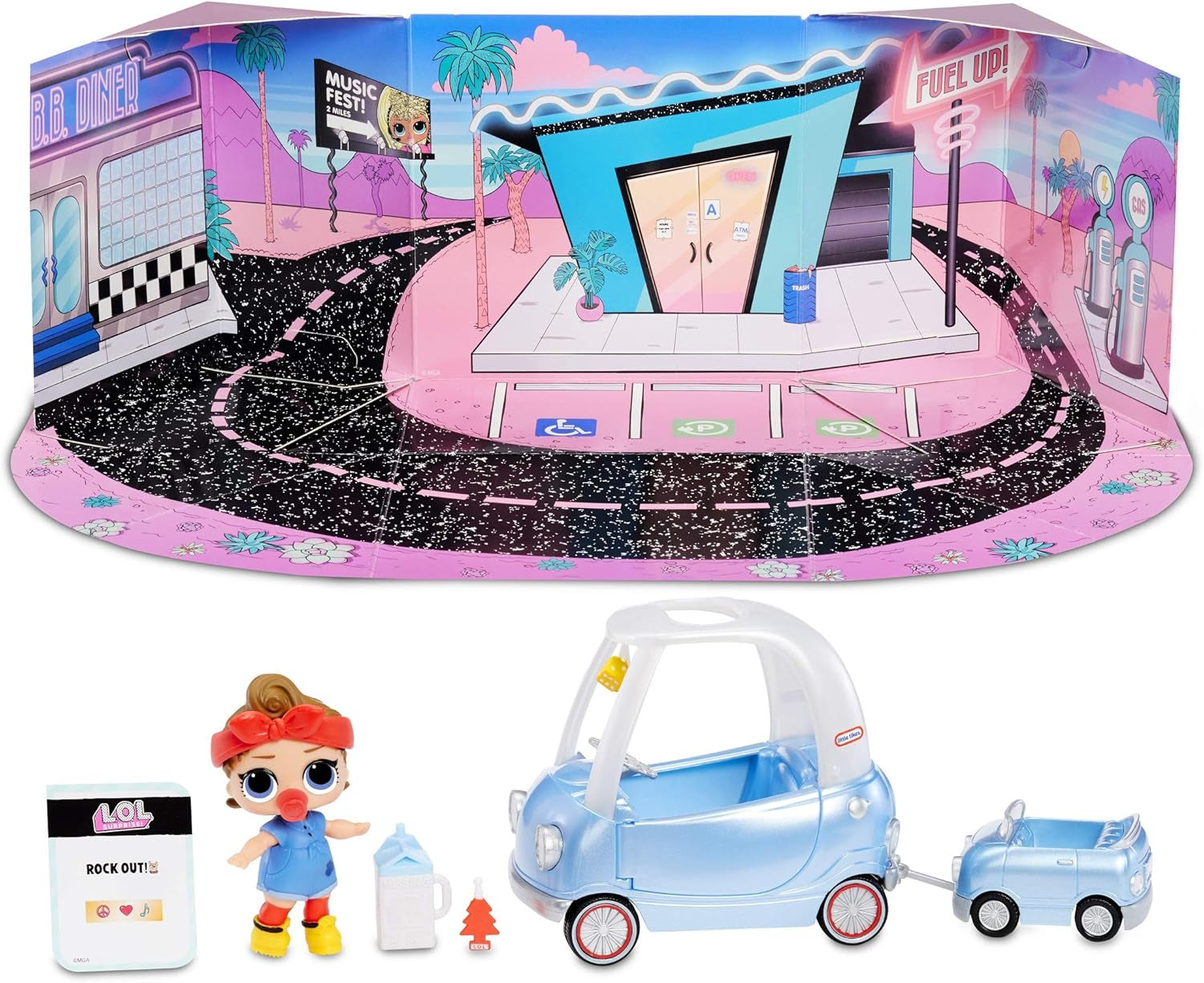 L.O.L. Surprise! 564928E7C Furniture - Puppenmöbel und Sammelfigur mit Zubehör Road-Trip mit Can Do Baby, 10 Überraschungen