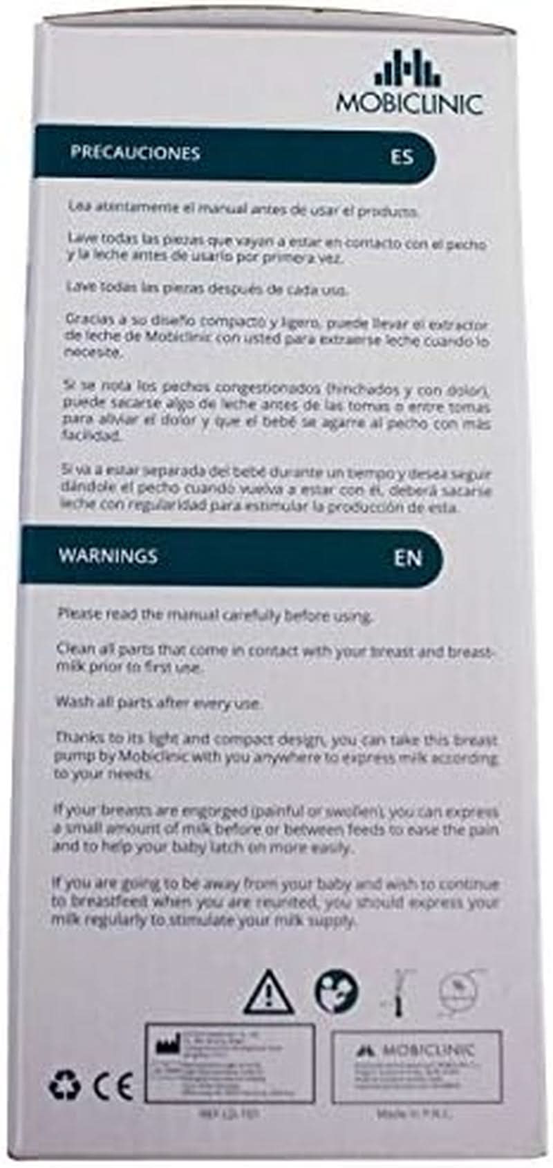 Mobiclinic ®, Handmilchpumpe, europäische Marke, ergonomischer Griff Zubehör Essen und Stillen Bebe Naty Shop