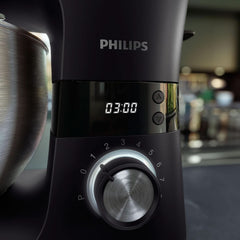 Philips 7000 Series Küchenmaschine – 5,5 Liter, 1000 Watt, 8 Geschwindigkeiten, Proknead Technologie, Rezepte, LED Smart Timer, Knethaken, Schneebesen Und Rührbesen (HR7962/01) Mutter und Kind Naty Shop