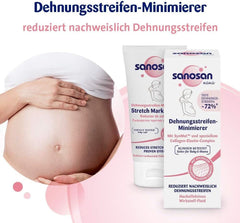 Sanosan Stretch Mark Minimiser, testat clinic - dovedit a reduce vergeturile după sarcină, fără ulei de parafină, coloranți, siliconi, 75 ml Cosmetice si Infrumusetare Naty Shop