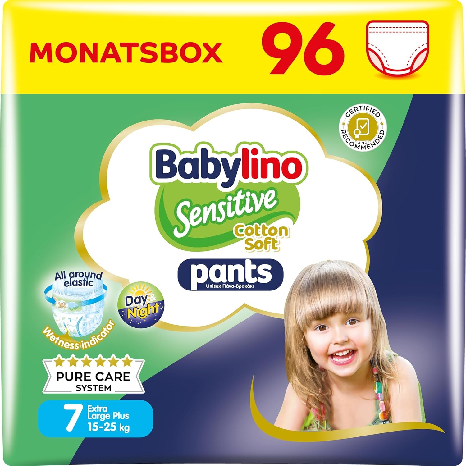 Scutece Sensitive Cotton Soft, mărimea 4, Pants Maxi (7-13 kg), 22 bucăți