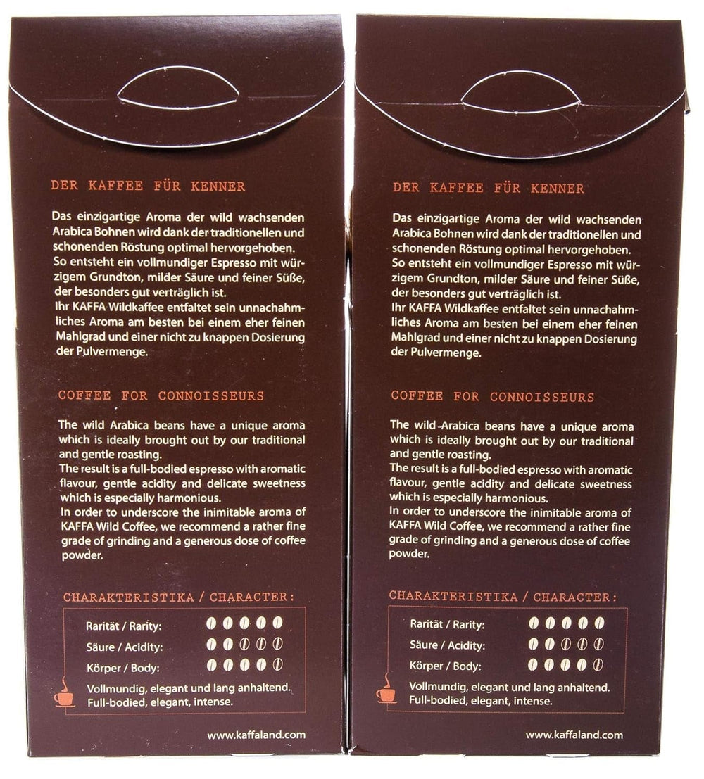 Cafea sălbatică organică, prăjire Espresso, boabe întregi (2 x 250 g)