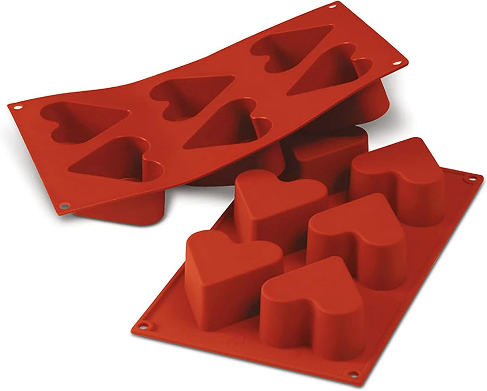 Silikomart 20.036.00.0060 SF 036, Küchenherz Naty Shop S (60 x Tiefe 35 mm, Volumen: 8 x 90 ml) 8 x Herzen