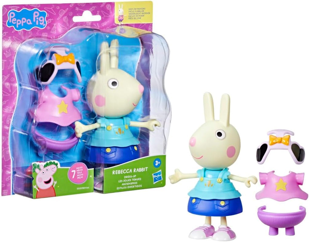 Peppa Pig Luisa Löffel Anziehspaß Figur, 15 cm große Puppe für Mädchen mit Accessoires und Kleidung zum Anziehen, interaktives Spielzeug-Set für Kleinkinder ab 3 Jahren