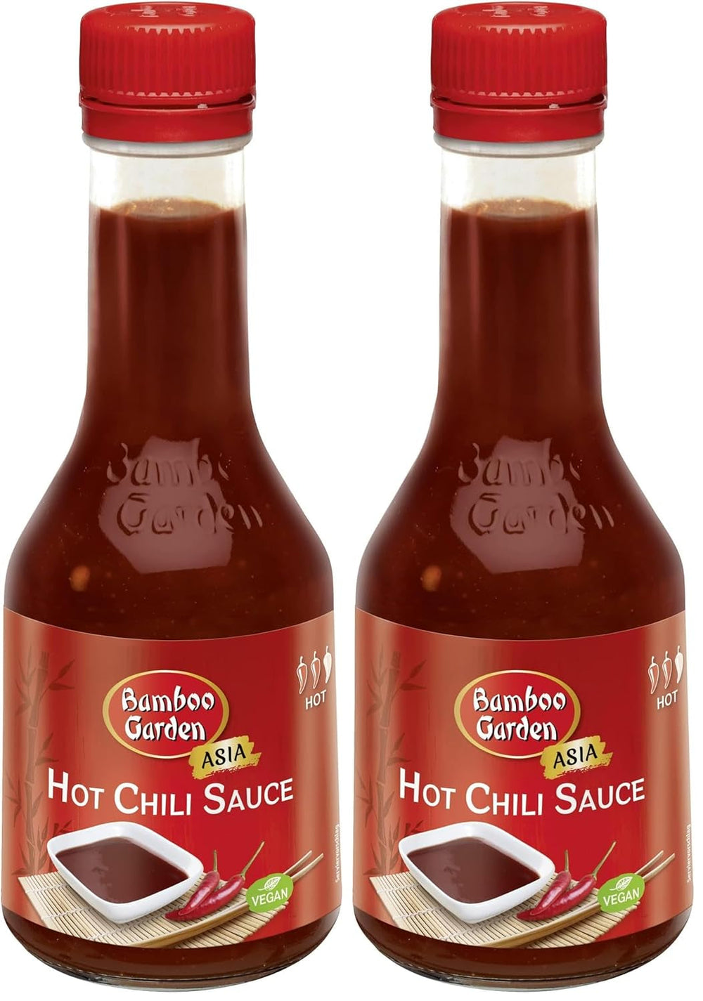 Bamboo Garden - Hot Chili Sauce , Verleiht fernöstlichen Gerichten die typische Schärfe , Vielseitig einsetzbar , 1 x 200 ml (Verpackungsdesign kann abweichen)